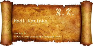 Madl Katinka névjegykártya